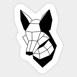 Low Poly Fox Line Black Sticker